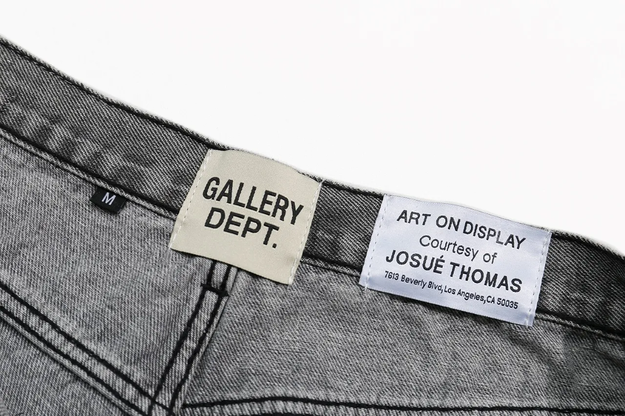 p230 (detail picture) 639#Gallery Dept New Basic Washed Smoke Gray Flared Splicing Jeans American Retro Casual Pants Smoke Gray S~XL